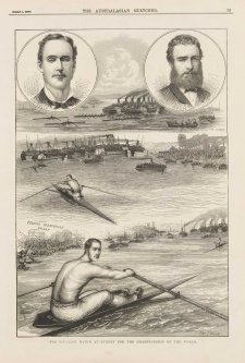 The Sculling Match at Sydney for the Championship of the World [Edward Trickett] (from the Australasian Sketcher, 4 August 1877)