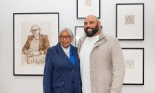Aunty Beryl and Dennis Golding with their portrait Aunty Beryl and Dennis Golding with their portrait