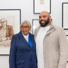Aunty Beryl and Dennis Golding with their portrait Aunty Beryl and Dennis Golding with their portrait