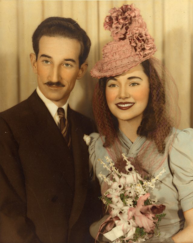 Maurice Silverstein and Betty Bryant Silverstein, wedding portrait, 1941

