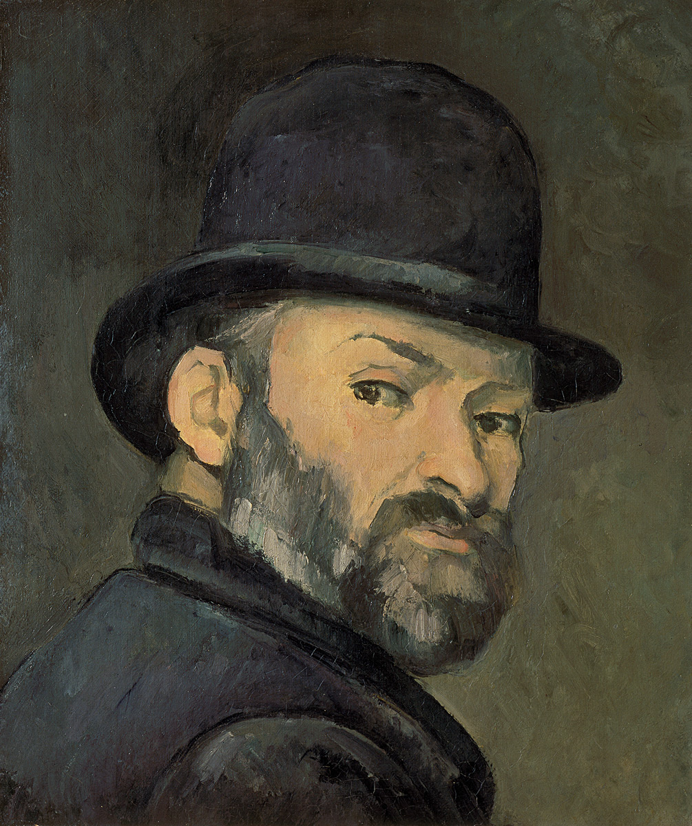 Self-portrait with bowler hat, 1885–6 by Paul Cézanne