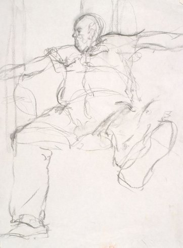 Preliminary sketch of Les Murray, 1995 by David Naseby Preliminary sketch of Les Murray, 1995 by David Naseby