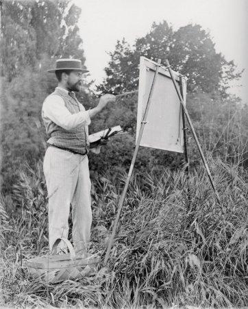 Sargent painting at Fladbury, 1889