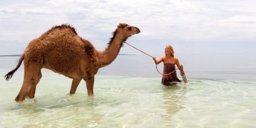 Mia Wasikowska as Robyn Davidson at Hamelin Pool, 2013 by Matt Nettheim