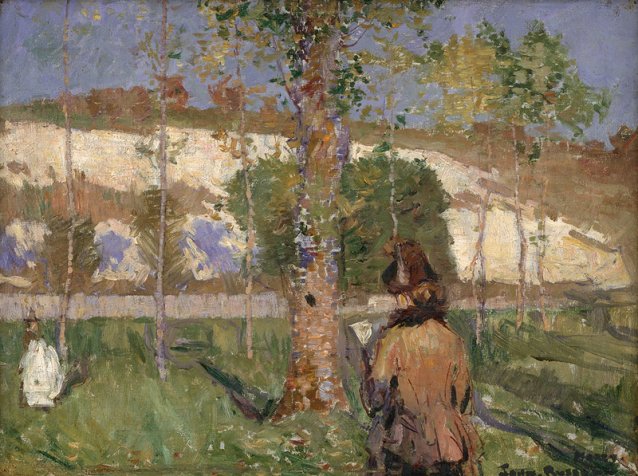 Madame Sisley on the banks of the Loing
at Moret, 1887