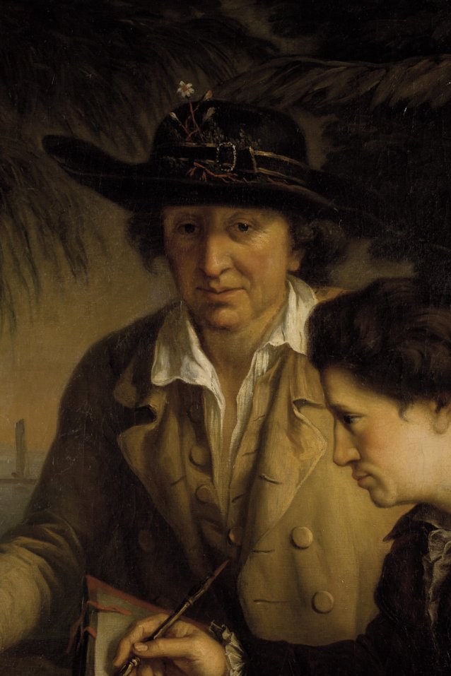 Portrait of Dr Johann Reinhold Forster and his son George Forster, 1780 (detail)