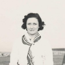 Mrs Bonney flying from Australia to South Africa via Siam. Singapore 1937 (full length portrait)