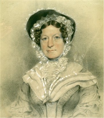 Woman in a black bonnet (Miss Georgina Butler)