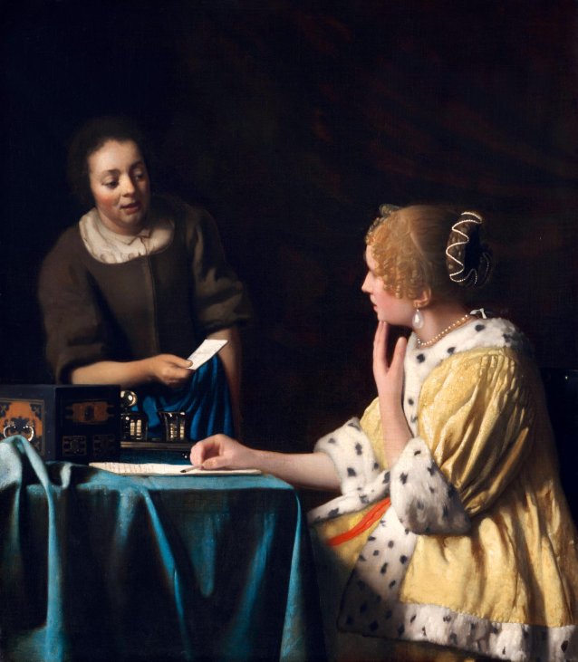 Mistress and Maid, c. 1665–67 Johannes Vermeer