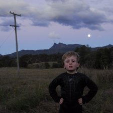 Gus and full moon at the farm, 2006 by Amanda James