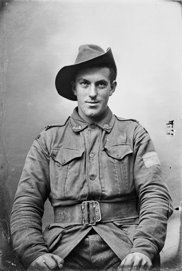 Unknown Australian soldier in Vignacourt, France c. 1916-18