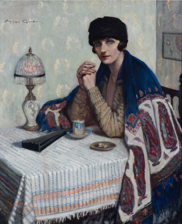 Girl with cigarette c.1925 by Agnes Goodsir