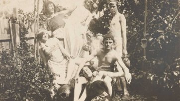 Ruby, Norman, Pearl, Percy, Reg, Bill Dyson and Mary in Creswick garden