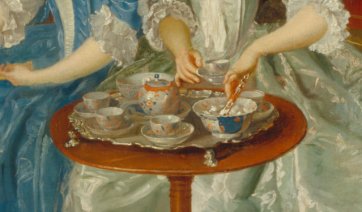 A Family Being Served with Tea (detail), ca. 1745 by an unknown artist