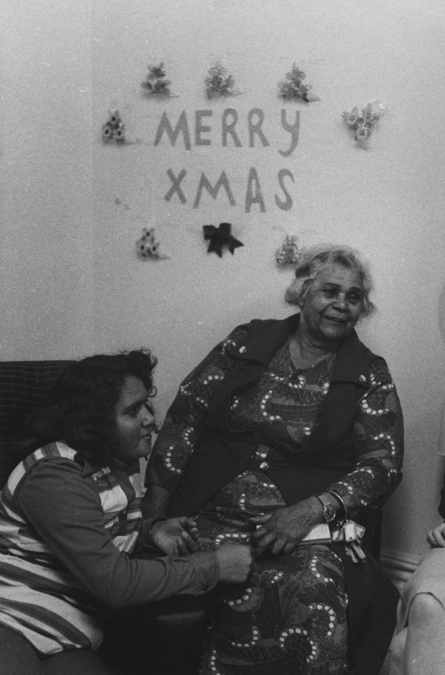 Margaret Tucker with Rosslyn Johnson, Aboriginal House, 1973