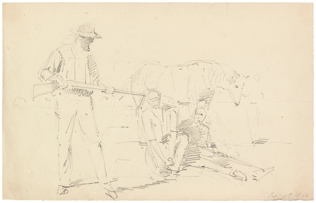 Studies for Bushrangers, Victoria, Australia, 1852 1886, by William Strutt 