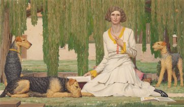 Christian Waller with Baldur, Undine and Siren at Fairy Hills, 1932 by Napier Waller