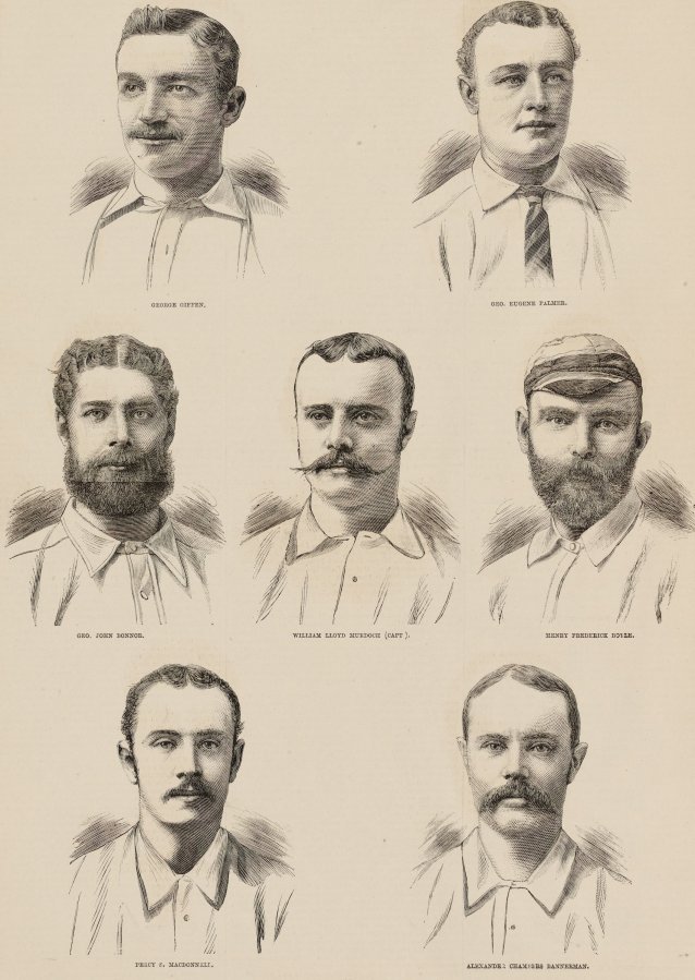 'The Australian Cricketers' from The Illustrated Sporting and Dramatic News June 1882, page 2, 1882