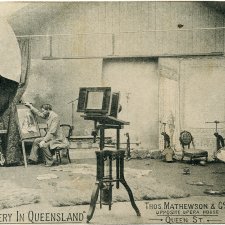 Thomas Mathewson (inset) and his studio on Queen Street, c. 1908 by Thomas Mathewson & Co
