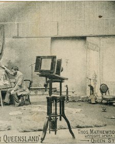 Thomas Mathewson (inset) and his studio on Queen Street, c. 1908 by Thomas Mathewson & Co